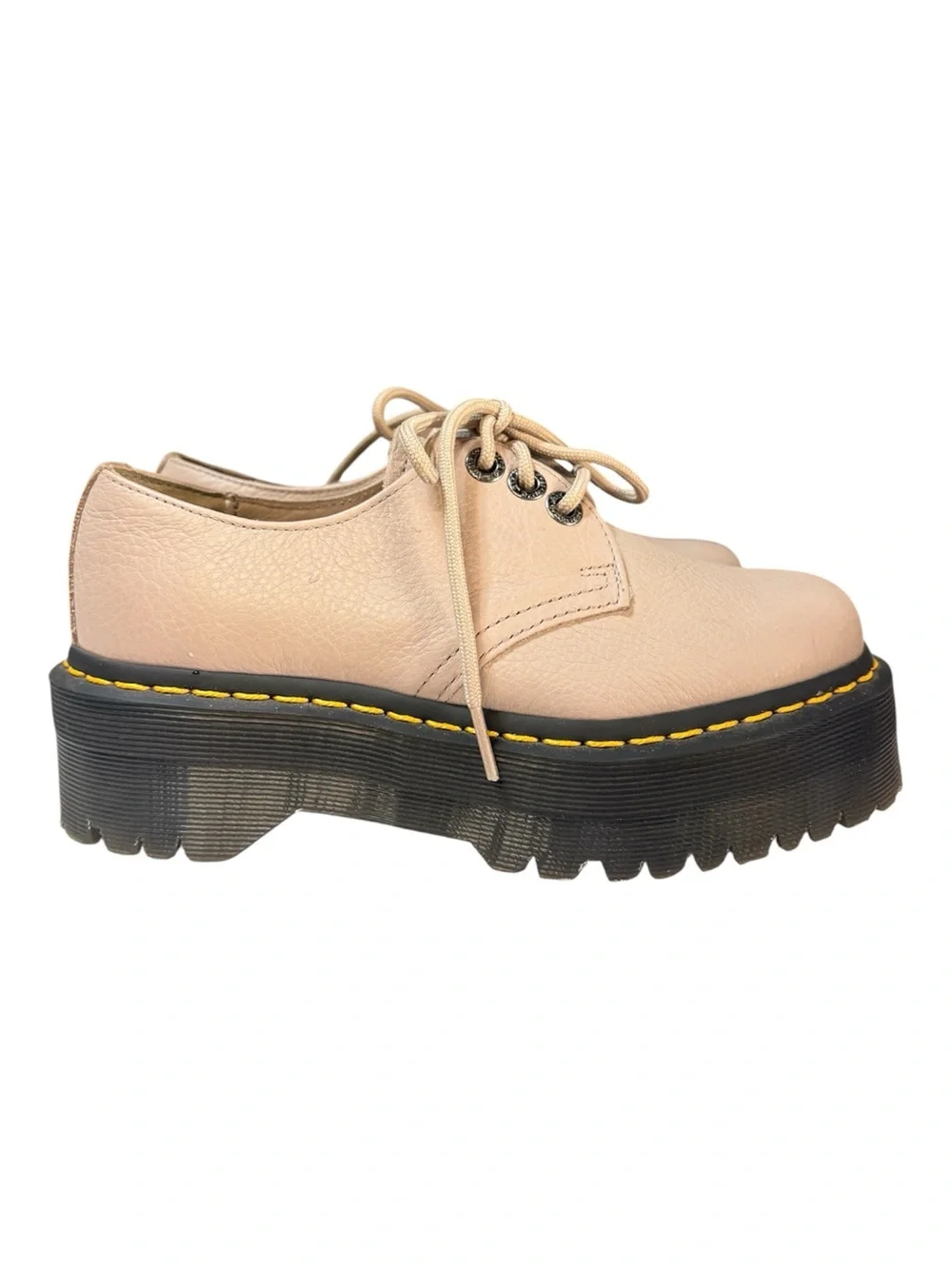 Dr Martens 1461 II Quad Platform Pisa Leather Oxford Shoes Taupe US6 / EU37 NWOB